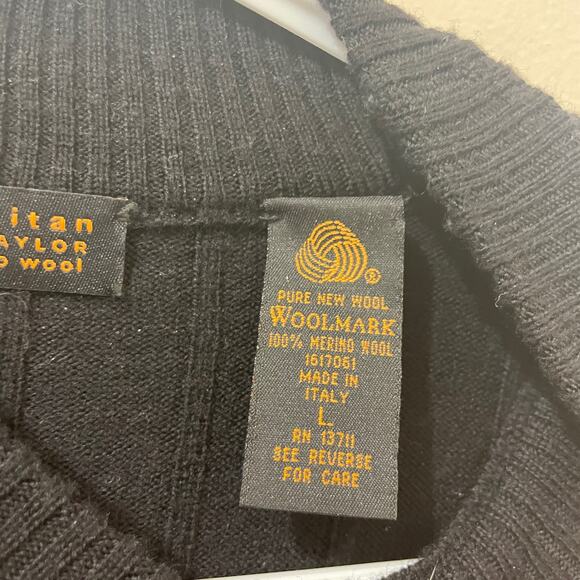 Metropolitan by Lord And Taylor 100% Merino Wool Black Sweater Womens Size Large - Picture 3 of 7